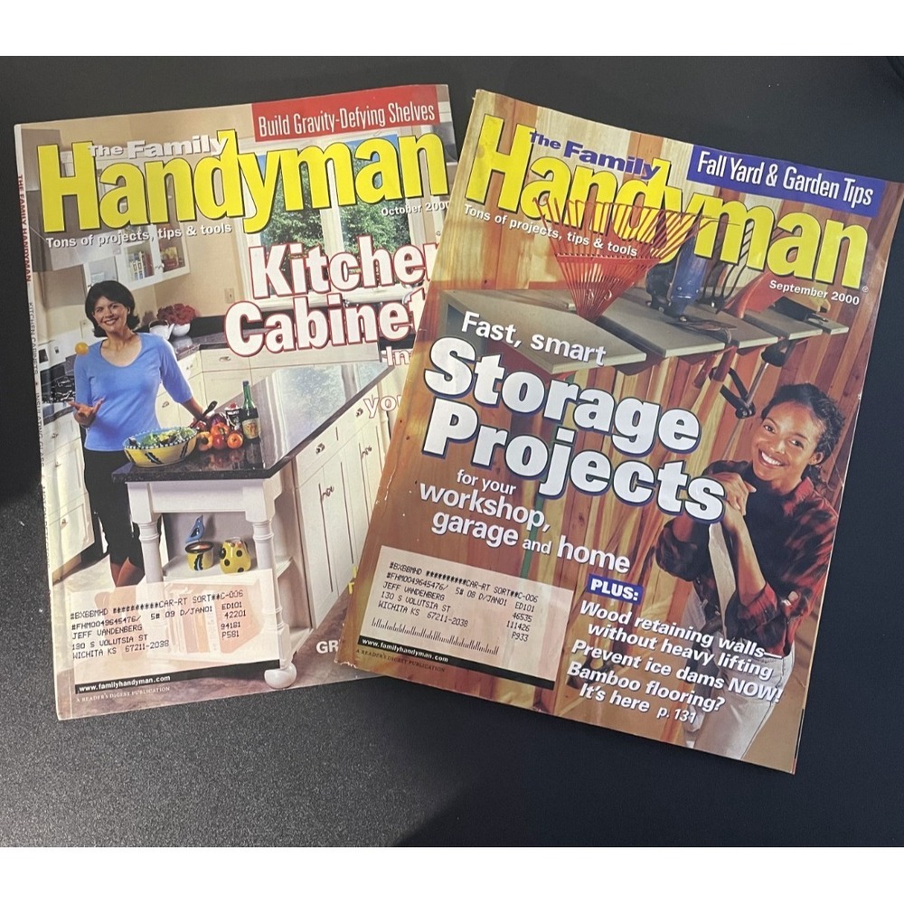 Family Handyman DIY Magazine Lot (September and October 2000 issues)